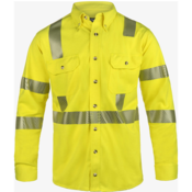 High Performance FR Knit Hi-Vis Button-Up Shirt in hi-vis yellow